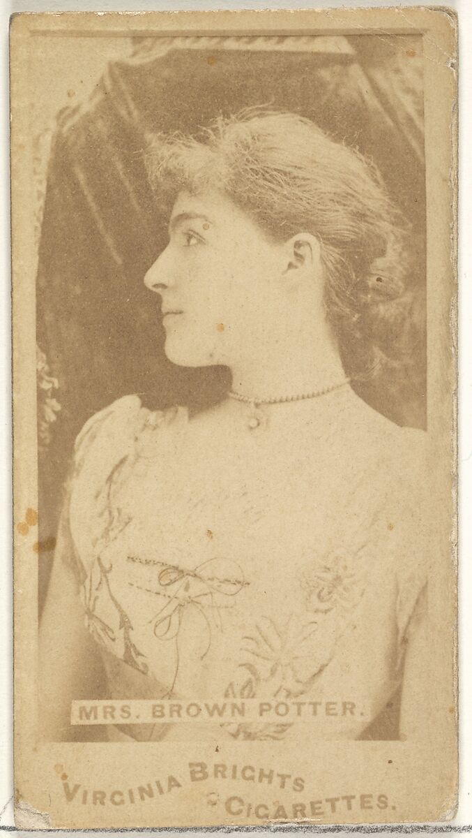 Mrs. Brown Potter, from the Actors and Actresses series (N45, Type 1) for Virginia Brights Cigarettes, Issued by Allen &amp; Ginter (American, Richmond, Virginia), Albumen photograph 