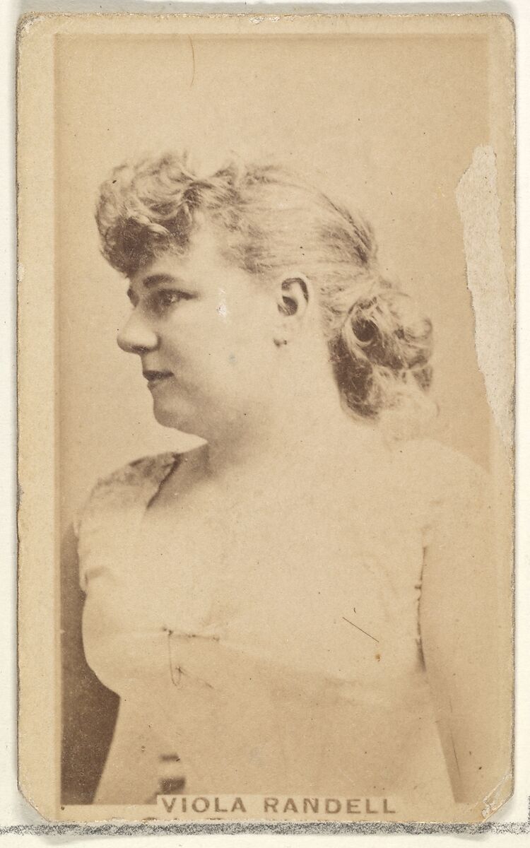 Viola Randell, from the Actors and Actresses series (N45, Type 1) for Virginia Brights Cigarettes, Issued by Allen &amp; Ginter (American, Richmond, Virginia), Albumen photograph 