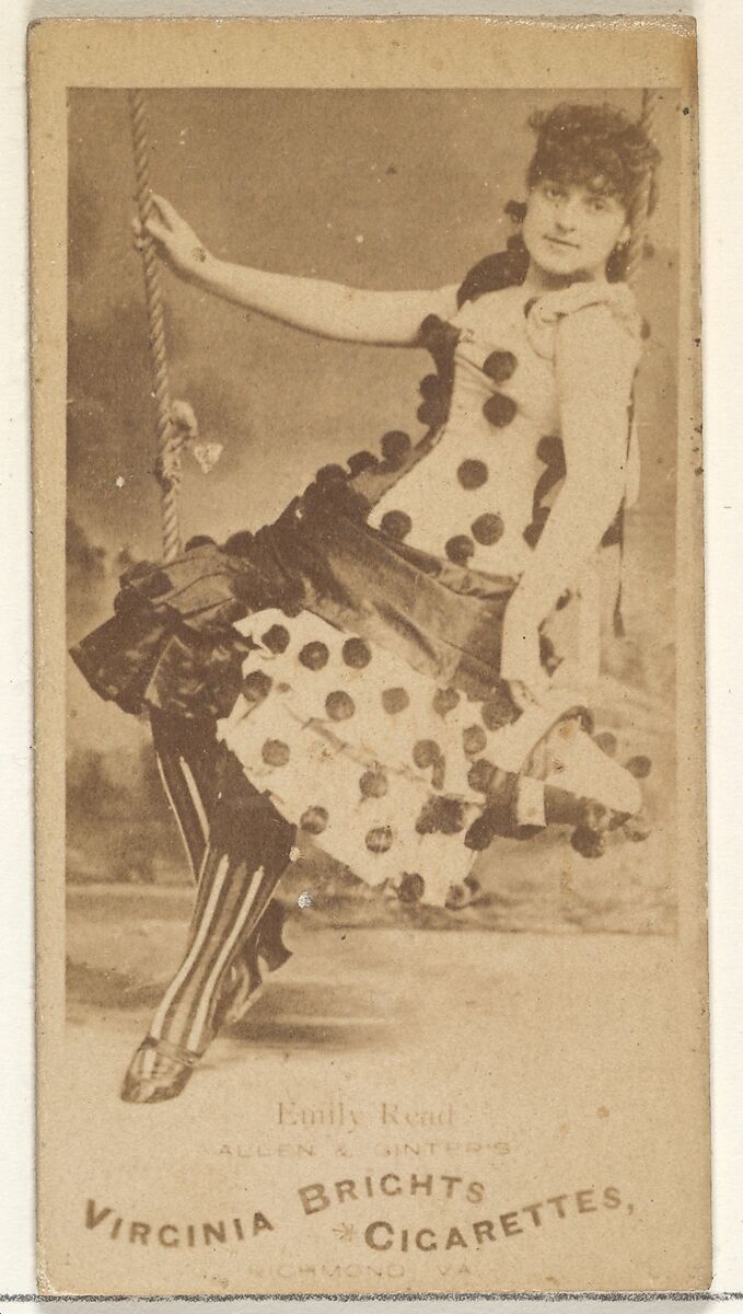 Emily Read, from the Actors and Actresses series (N45, Type 1) for Virginia Brights Cigarettes, Issued by Allen &amp; Ginter (American, Richmond, Virginia), Albumen photograph 
