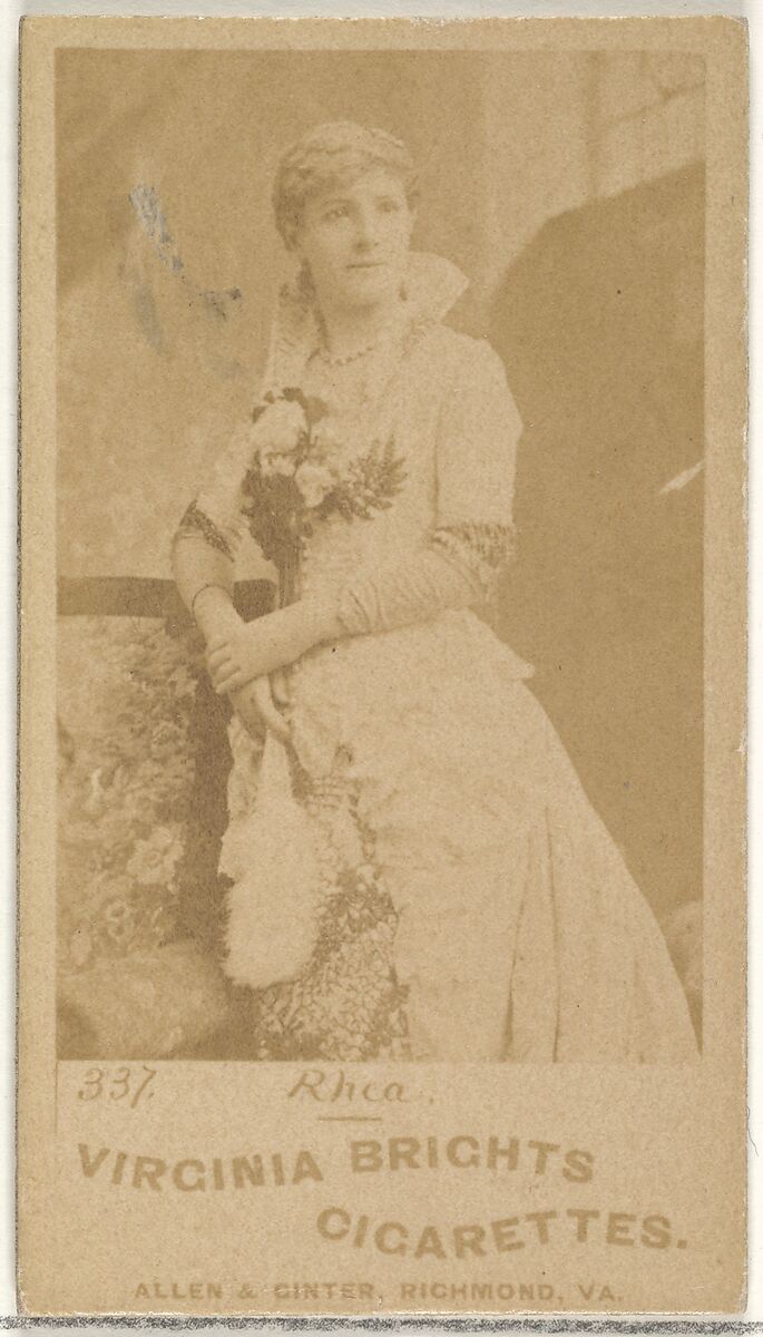 Card 337, Rhea, from the Actors and Actresses series (N45, Type 1) for Virginia Brights Cigarettes, Issued by Allen &amp; Ginter (American, Richmond, Virginia), Albumen photograph 