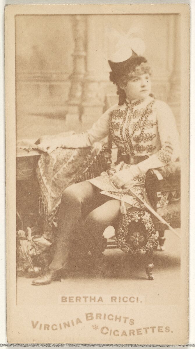 Bertha Ricci, from the Actors and Actresses series (N45, Type 1) for Virginia Brights Cigarettes, Issued by Allen &amp; Ginter (American, Richmond, Virginia), Albumen photograph 