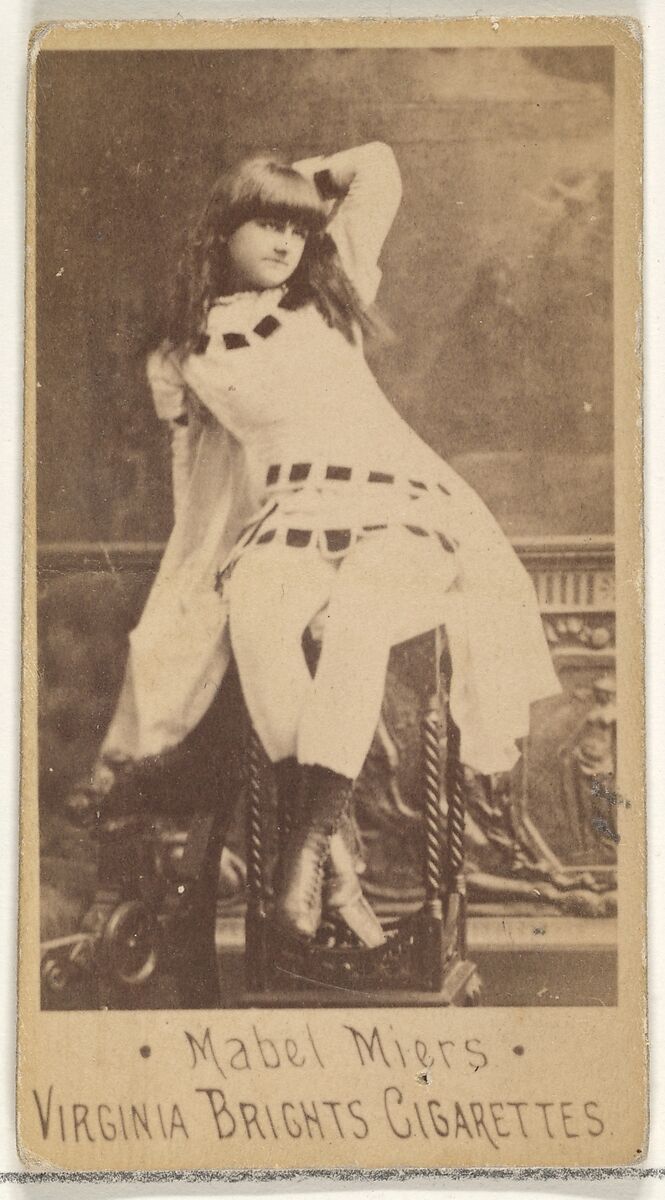 Mabel Miers, from the Actors and Actresses series (N45, Type 1) for Virginia Brights Cigarettes, Issued by Allen &amp; Ginter (American, Richmond, Virginia), Albumen photograph 