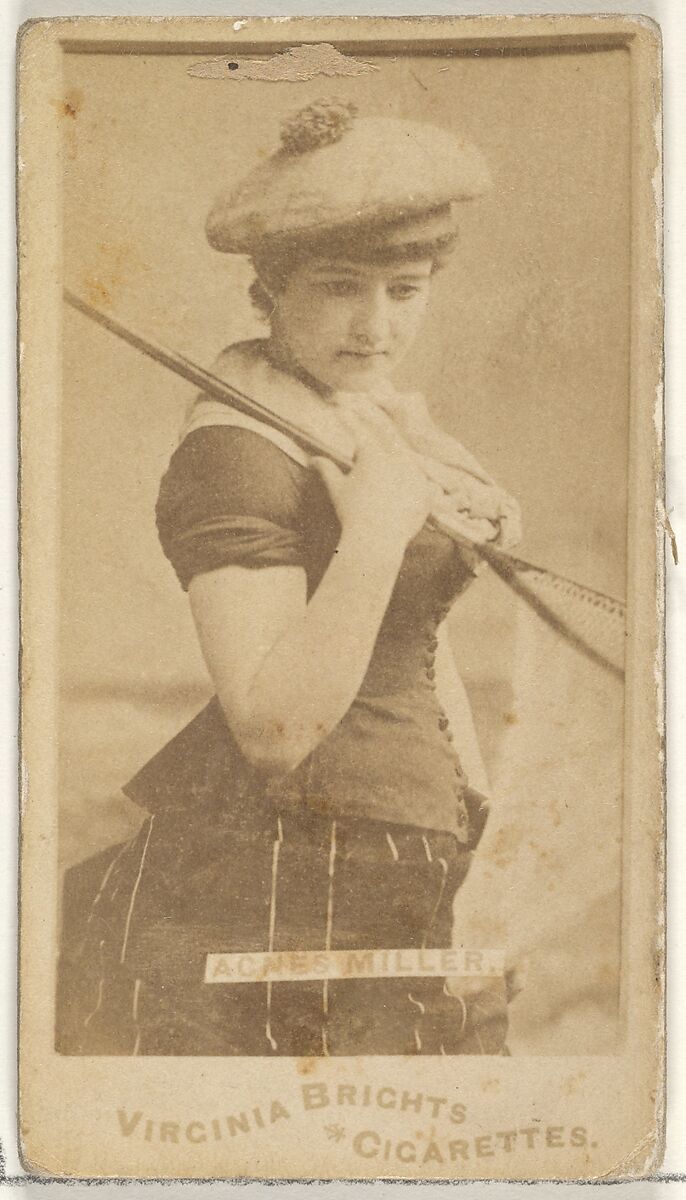 Agnes Miller, from the Actors and Actresses series (N45, Type 1) for Virginia Brights Cigarettes, Issued by Allen &amp; Ginter (American, Richmond, Virginia), Albumen photograph 