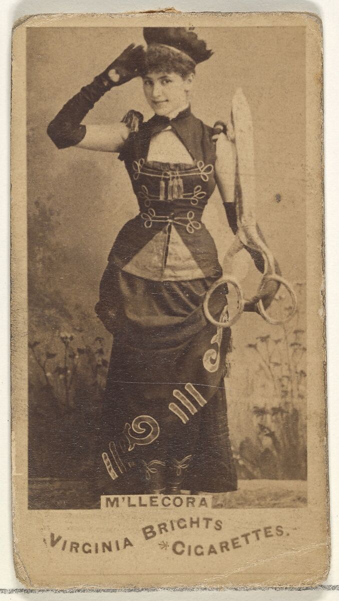 M'lle Cora, from the Actors and Actresses series (N45, Type 1) for Virginia Brights Cigarettes, Issued by Allen &amp; Ginter (American, Richmond, Virginia), Albumen photograph 