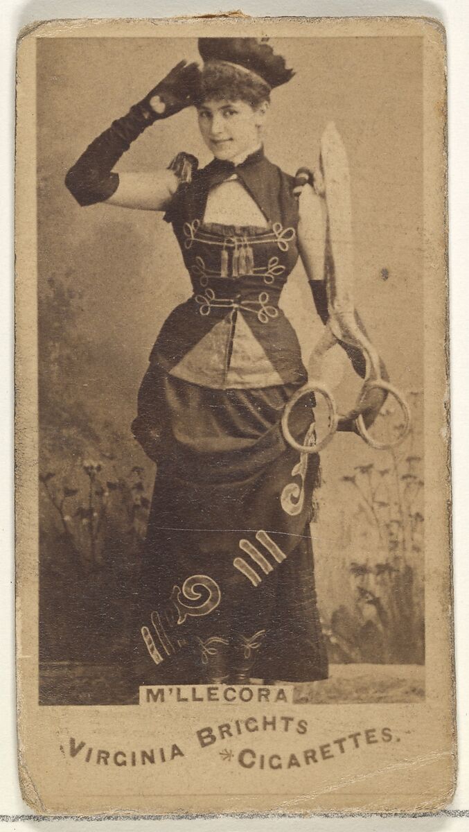 M'lle Cora, from the Actors and Actresses series (N45, Type 1) for Virginia Brights Cigarettes, Issued by Allen &amp; Ginter (American, Richmond, Virginia), Albumen photograph
