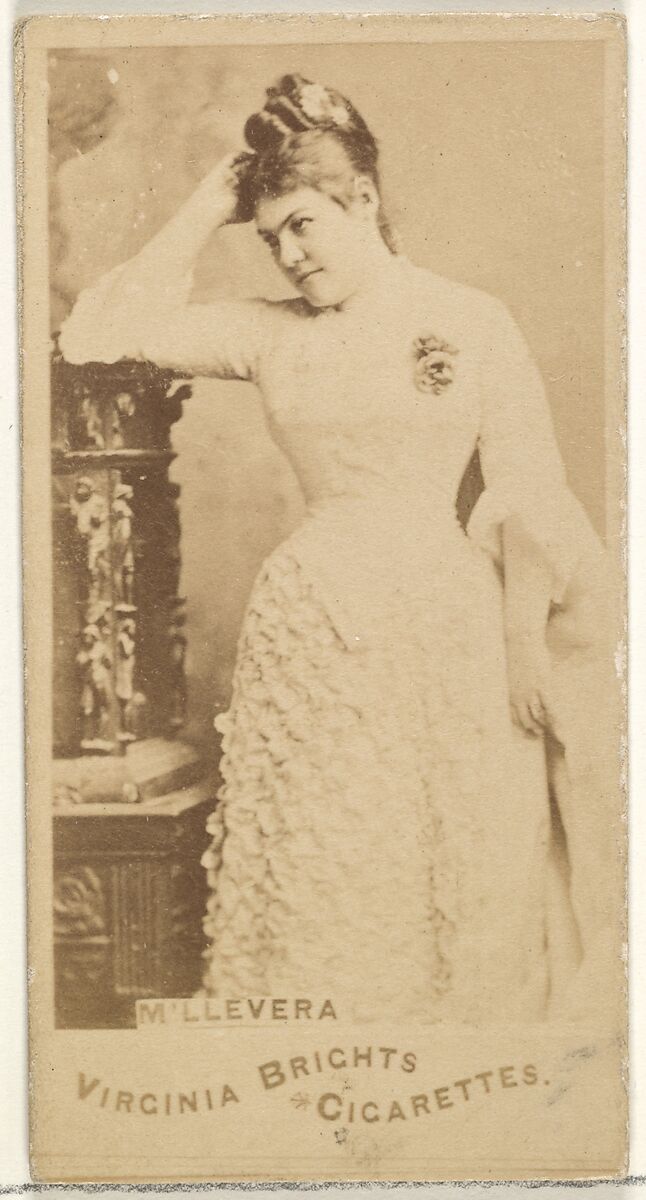 M'lle Vera, from the Actors and Actresses series (N45, Type 1) for Virginia Brights Cigarettes, Issued by Allen &amp; Ginter (American, Richmond, Virginia), Albumen photograph 