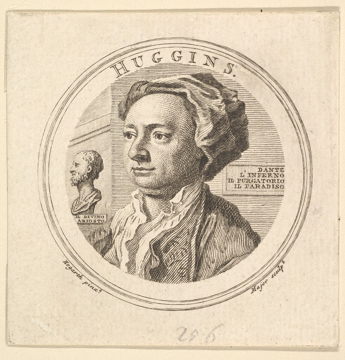 Portrait of William Huggins, translator of Ariosto, Thomas Major (British, London 1720–1799), Engraving 