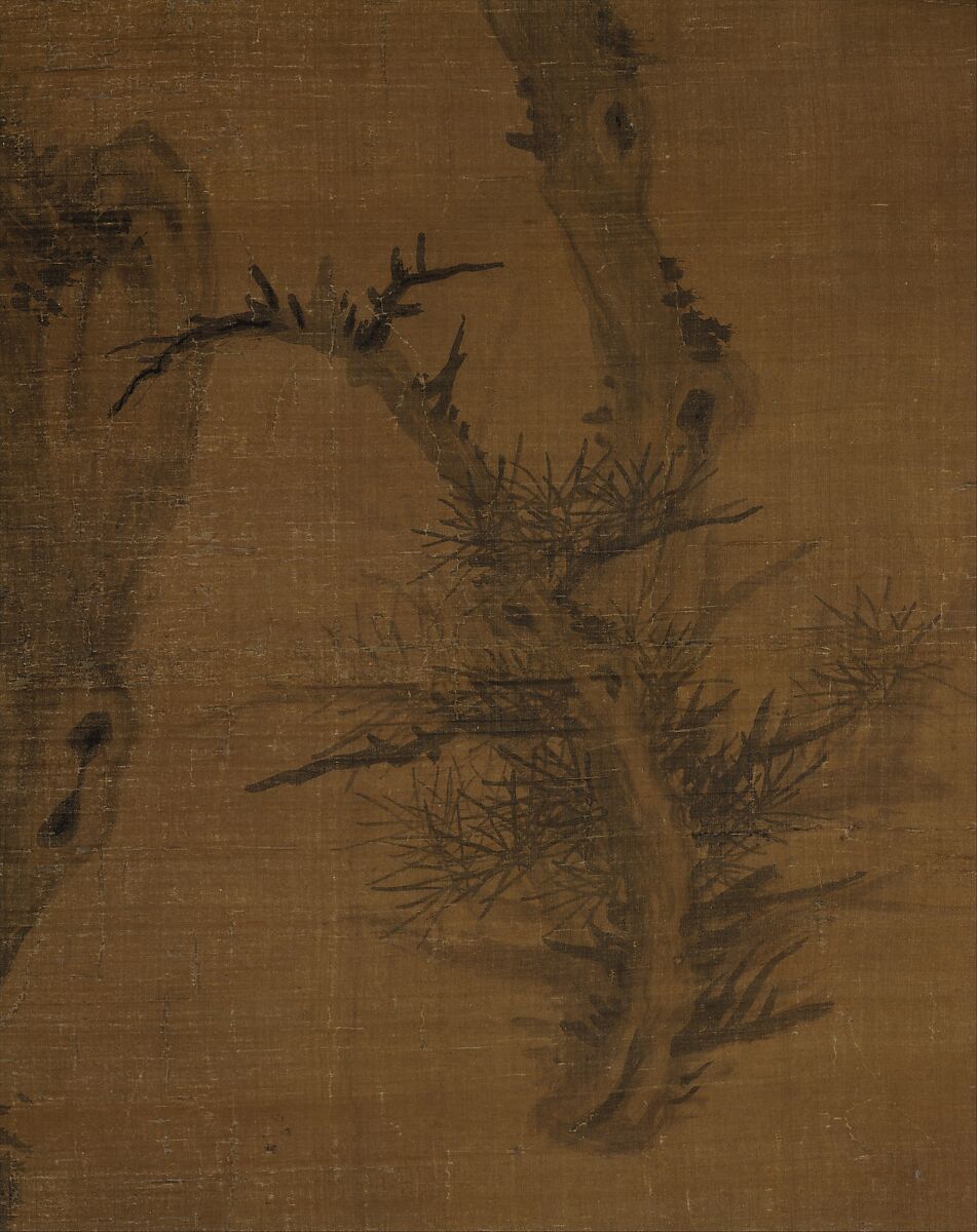 Crooked Pine, Wu Zhen (Chinese, 1280–1354), Hanging scroll; ink on silk, China