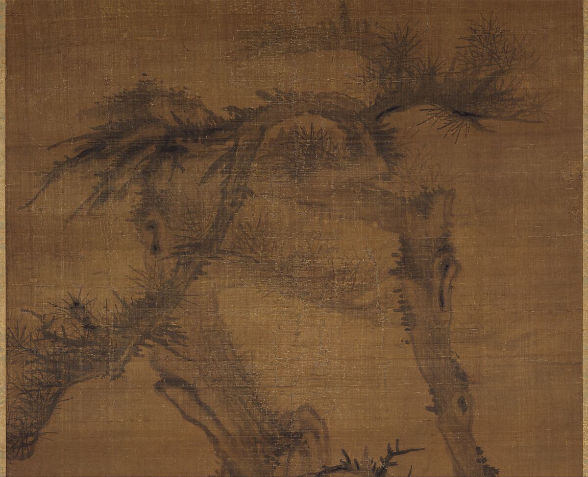 Crooked Pine, Wu Zhen (Chinese, 1280–1354), Hanging scroll; ink on silk, China
