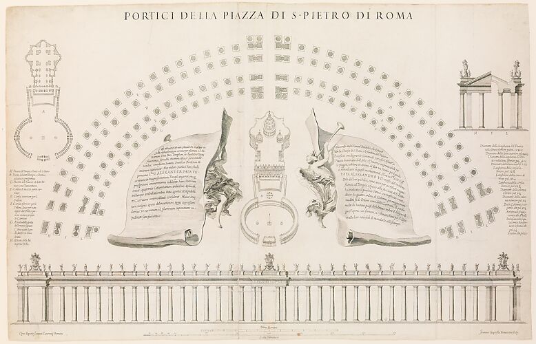 Portici della piazza di S. Pietro di Roma. Plate 44 from the Album 'Basilica di S. Pietro in Vaticano'