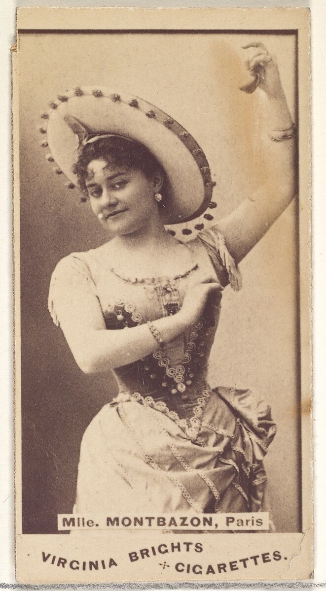 Mlle. Montbazon, Paris, from the Actors and Actresses series (N45, Type 1) for Virginia Brights Cigarettes, Issued by Allen &amp; Ginter (American, Richmond, Virginia), Albumen photograph 