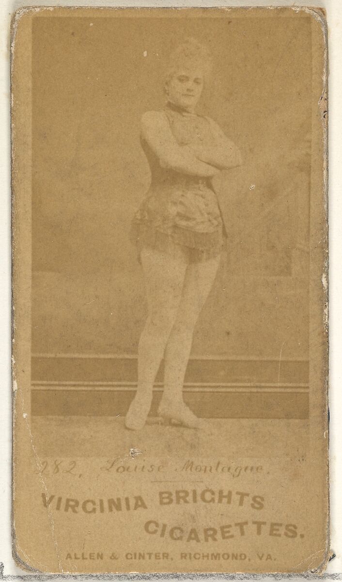 Card 282, Louise Montague, from the Actors and Actresses series (N45, Type 1) for Virginia Brights Cigarettes, Issued by Allen &amp; Ginter (American, Richmond, Virginia), Albumen photograph 