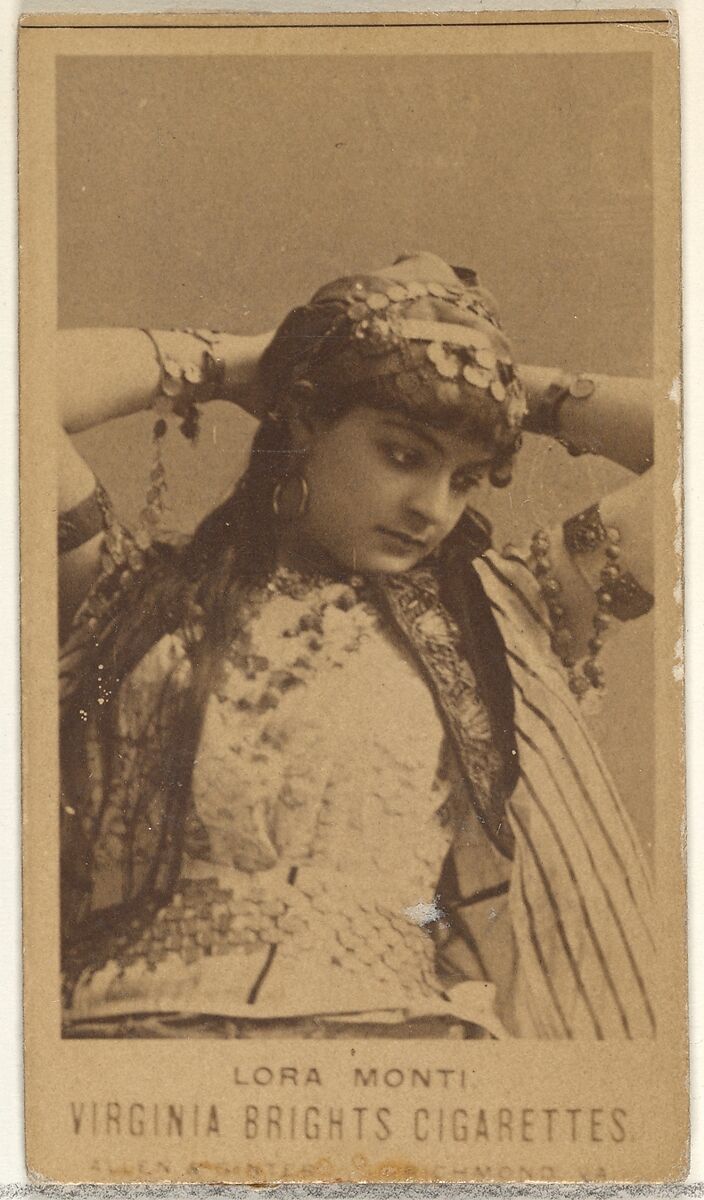Lora Monti, from the Actors and Actresses series (N45, Type 1) for Virginia Brights Cigarettes, Issued by Allen &amp; Ginter (American, Richmond, Virginia), Albumen photograph 