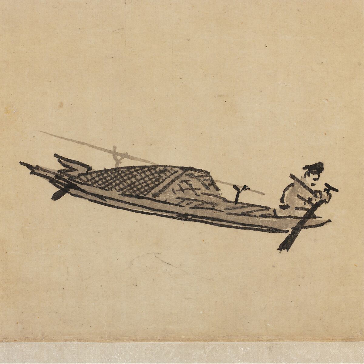 Fisherman, Wu Zhen (Chinese, 1280–1354), Handscroll; ink on paper, China