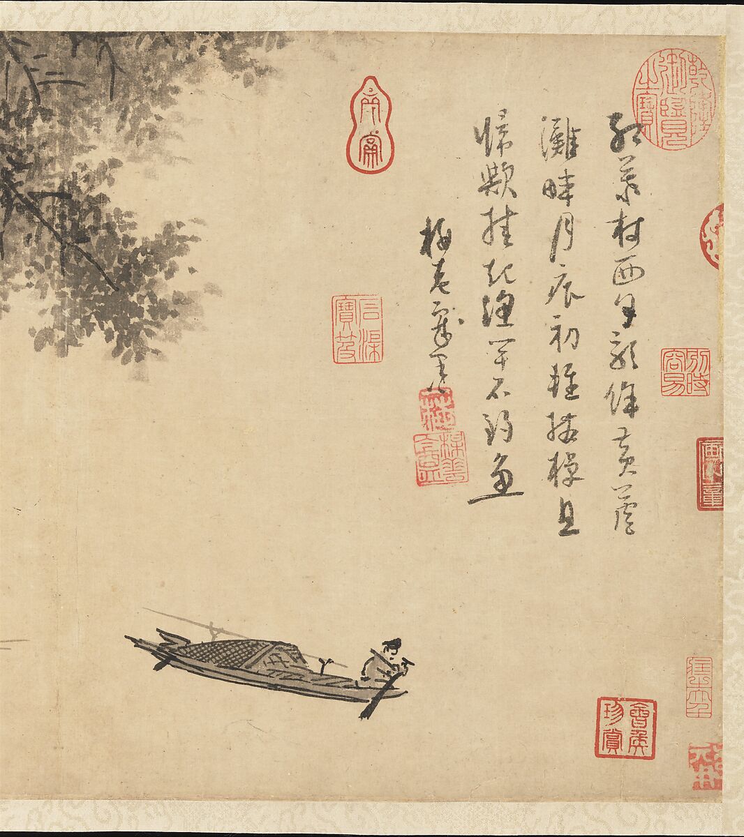 Fisherman, Wu Zhen (Chinese, 1280–1354), Handscroll; ink on paper, China