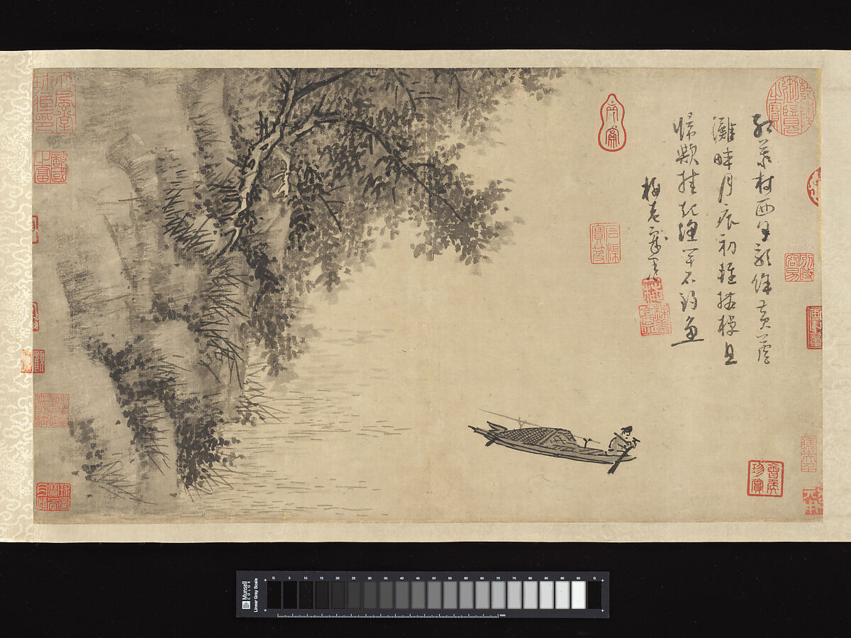 Fisherman, Wu Zhen (Chinese, 1280–1354), Handscroll; ink on paper, China 