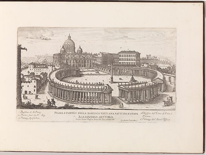 Piazza e Portici della Basilica Vaticana from: Il Nuovo Teatro delle Fabbriche, et Edificii, in Prospettiva di Rome Moderna (...)