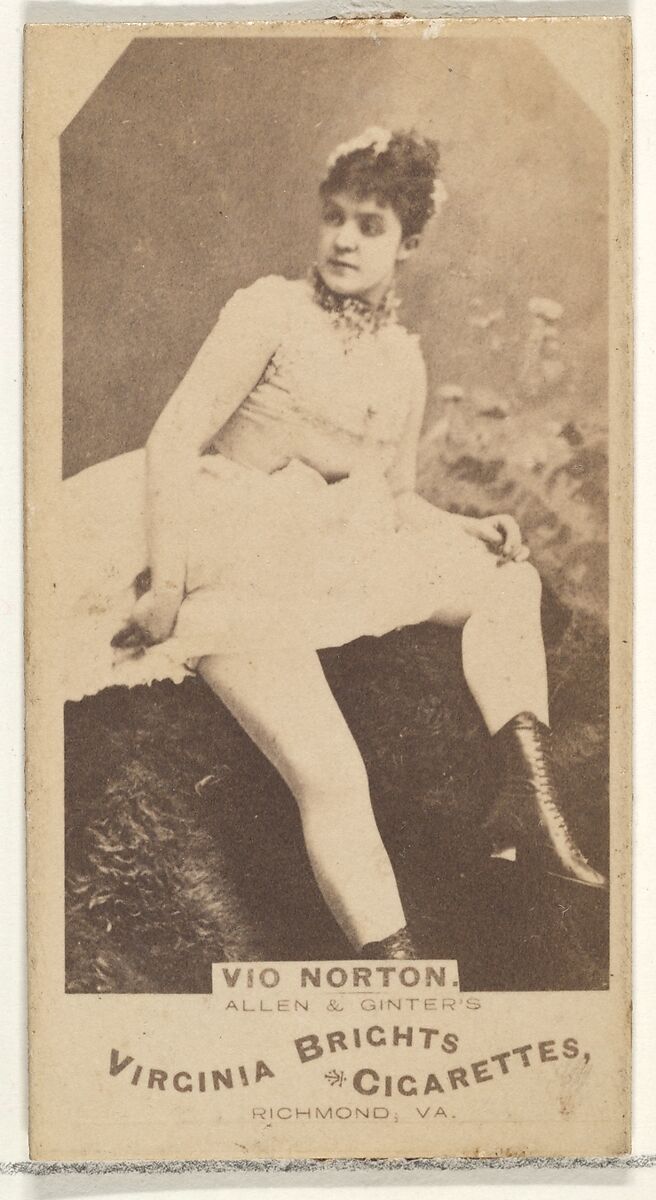 Vio Norton, from the Actors and Actresses series (N45, Type 1) for Virginia Brights Cigarettes, Issued by Allen &amp; Ginter (American, Richmond, Virginia), Albumen photograph 