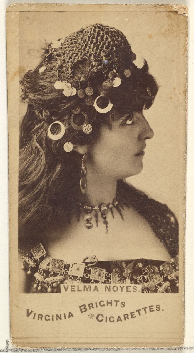 Velma Noyes, from the Actors and Actresses series (N45, Type 1) for Virginia Brights Cigarettes, Issued by Allen &amp; Ginter (American, Richmond, Virginia), Albumen photograph 