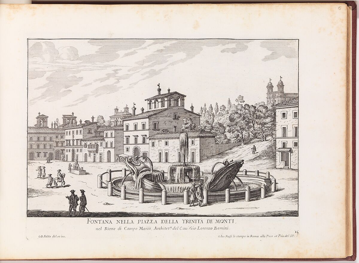 La Fontane di Roma nelle Piazze e Luoghi Publici della Città (...), part 1, Giovanni Battista Falda (Italian, Valduggia 1643–1678 Rome), Etching 