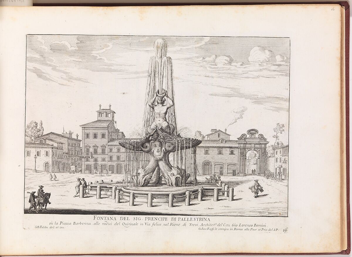 La Fontane di Roma nelle Piazze e Luoghi Publici della Città (...), part 1, Giovanni Battista Falda (Italian, Valduggia 1643–1678 Rome), Etching