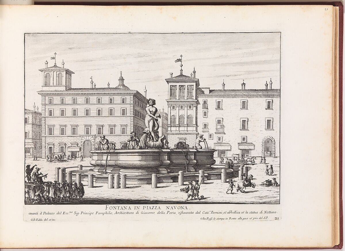 La Fontane di Roma nelle Piazze e Luoghi Publici della Città (...), part 1, Giovanni Battista Falda (Italian, Valduggia 1643–1678 Rome), Etching