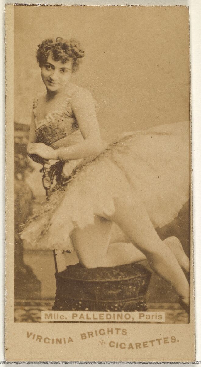 Mlle. Palledino, Paris, from the Actors and Actresses series (N45, Type 1) for Virginia Brights Cigarettes, Issued by Allen &amp; Ginter (American, Richmond, Virginia), Albumen photograph 