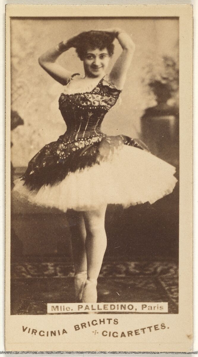 Mlle. Palledino, Paris, from the Actors and Actresses series (N45, Type 1) for Virginia Brights Cigarettes, Issued by Allen &amp; Ginter (American, Richmond, Virginia), Albumen photograph 