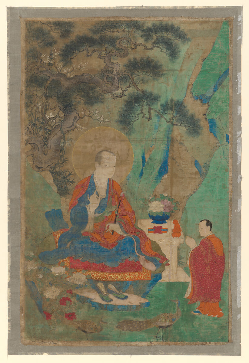 The Arhat  Vajraputra, Unidentified artist Sino-Tibetan, 15th century, Distemper on cotton, Tibet