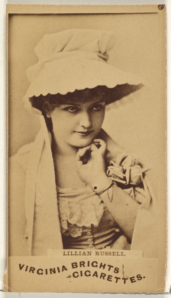 Lillian Russell, from the Actors and Actresses series (N45, Type 1) for Virginia Brights Cigarettes, Issued by Allen &amp; Ginter (American, Richmond, Virginia), Albumen photograph 