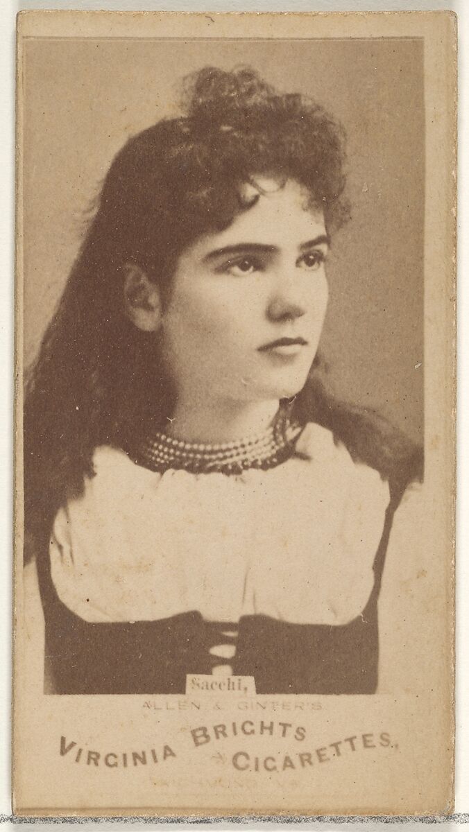 Sacchi, from the Actors and Actresses series (N45, Type 1) for Virginia Brights Cigarettes, Issued by Allen &amp; Ginter (American, Richmond, Virginia), Albumen photograph 