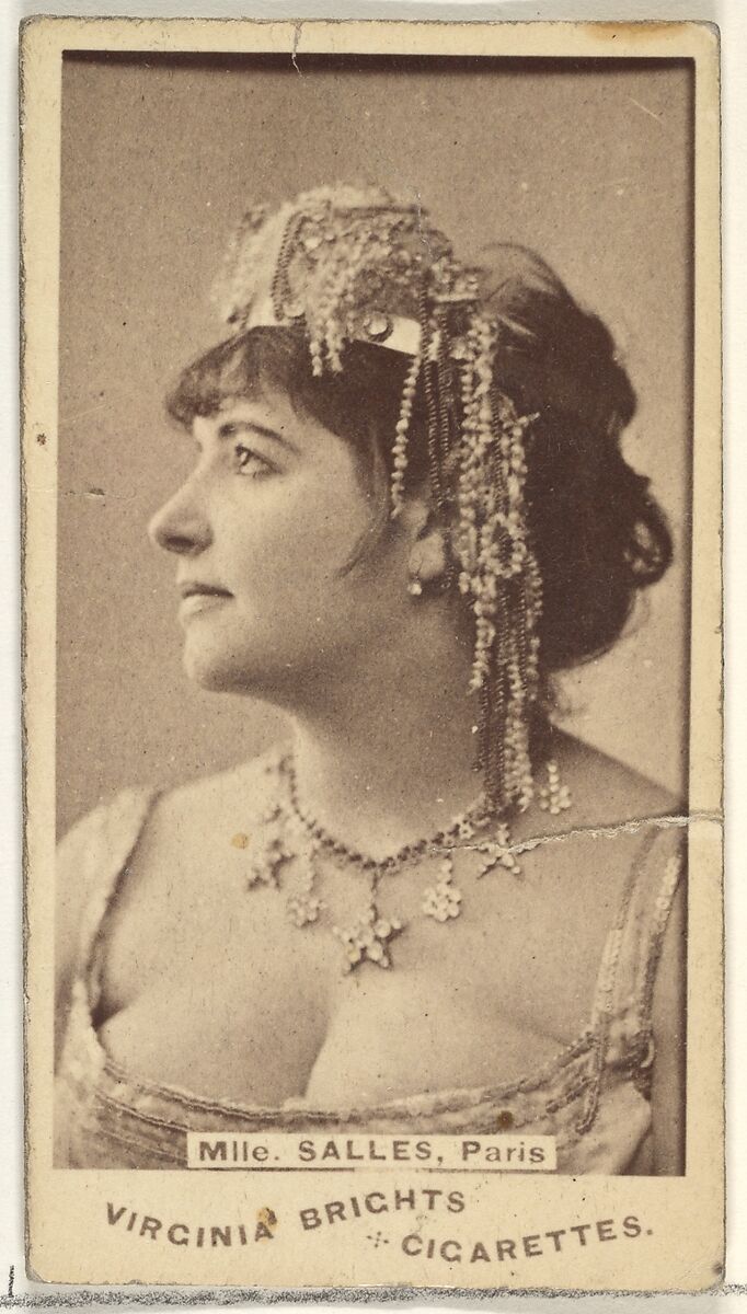 Mlle. Salles, Paris, from the Actors and Actresses series (N45, Type 1) for Virginia Brights Cigarettes, Issued by Allen &amp; Ginter (American, Richmond, Virginia), Albumen photograph 