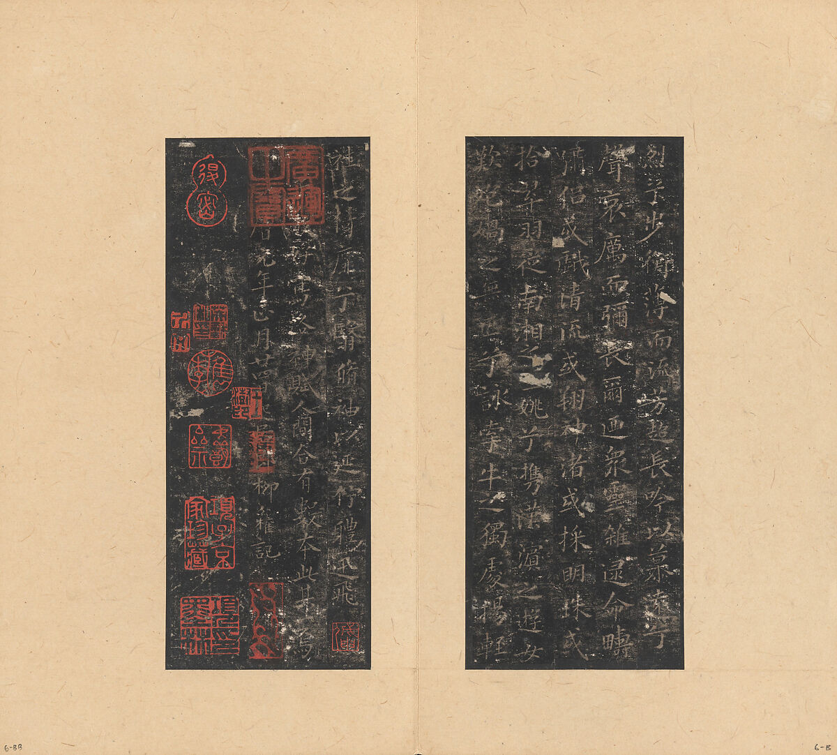 Eight Kinds of Jin and Tang Writings in Small Standard Script, Various artists Chinese, 4th–7th centuries, Set of rubbings mounted in an album of 45 leaves; ink on paper, China