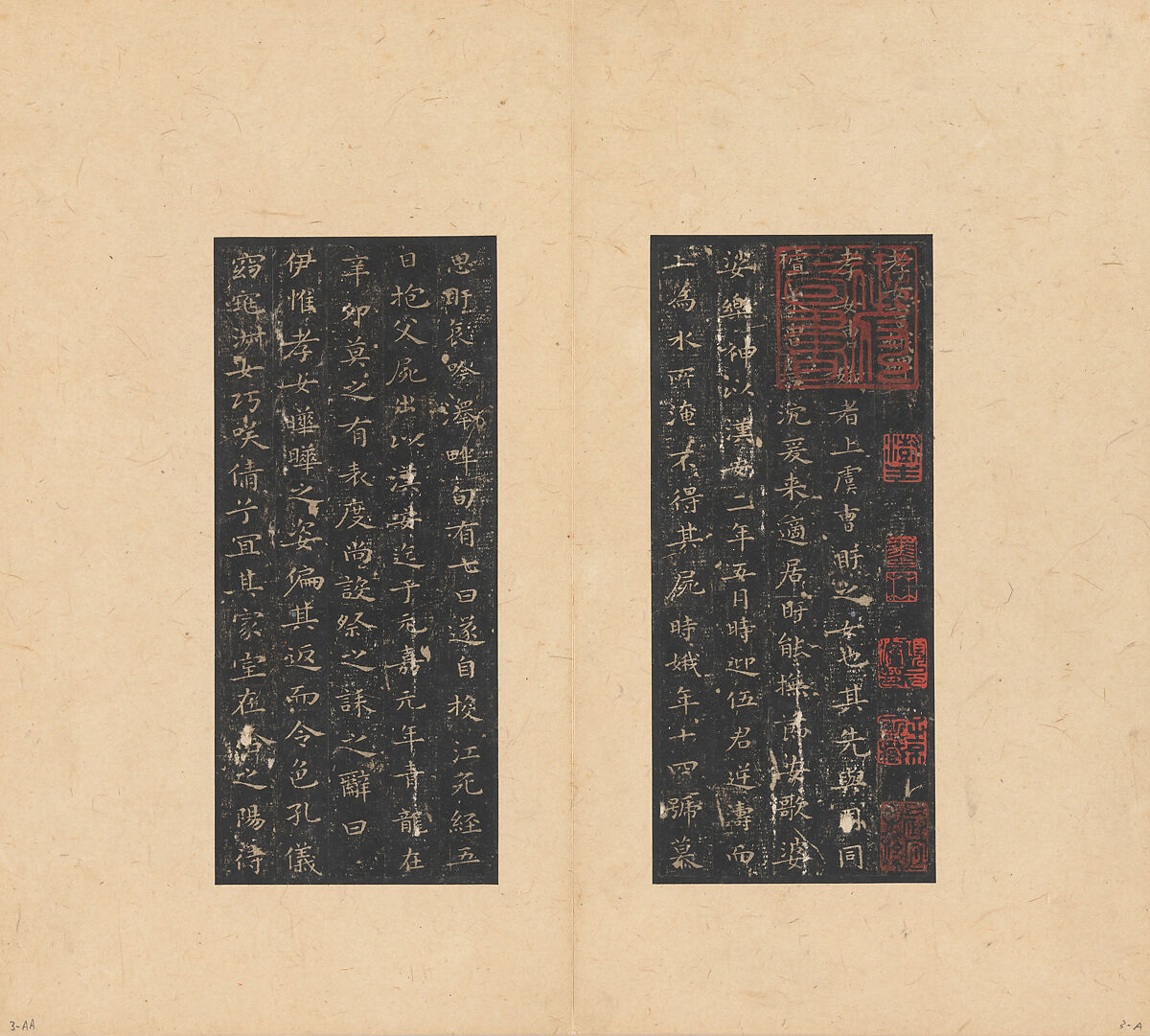 Eight Kinds of Jin and Tang Writings in Small Standard Script, Various artists Chinese, 4th–7th centuries, Set of rubbings mounted in an album of 45 leaves; ink on paper, China