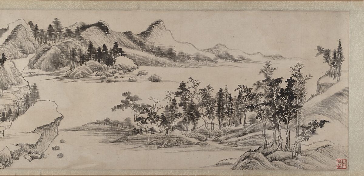 Invitation to Reclusion at Jingxi, Dong Qichang (Chinese, 1555–1636), Handscroll; ink on paper, China