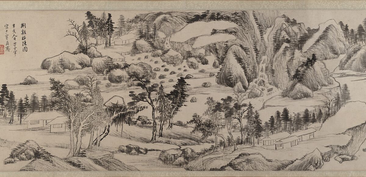 Invitation to Reclusion at Jingxi, Dong Qichang (Chinese, 1555–1636), Handscroll; ink on paper, China