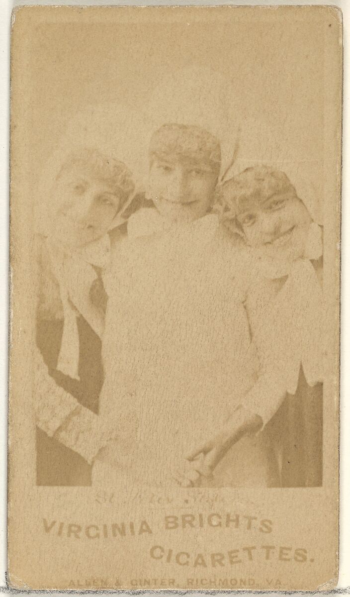 St. Felix Sisters, From the Actors and Actresses series (N45, Type 1) for Virginia Brights Cigarettes, Issued by Allen &amp; Ginter (American, Richmond, Virginia), Albumen photograph 