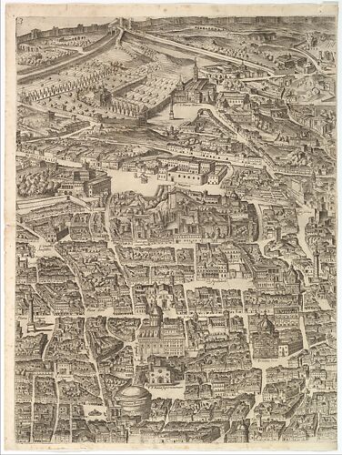 Plan of the City of Rome. Part 3 with the Santa Maria Maggiore, the Pantheon and Trajan's Column