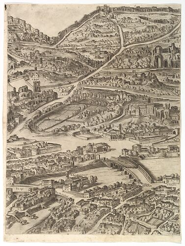 Plan of the City of Rome. Part 5 with the Baths of Caracalla, the Santa Sabina and Part of the Tiber