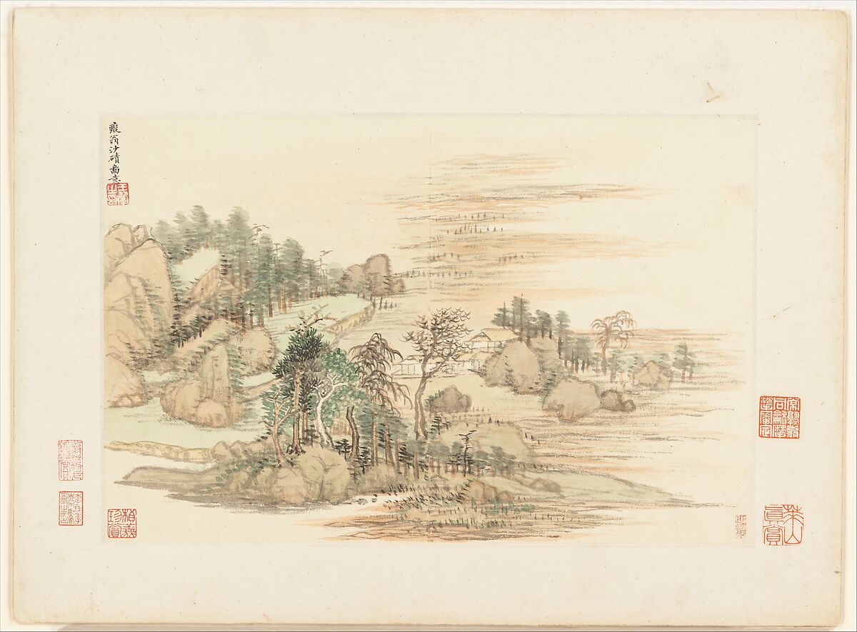 Landscapes after old masters, Wang Hui (Chinese, 1632–1717), Album of twelve leaves; ink and color on paper, China