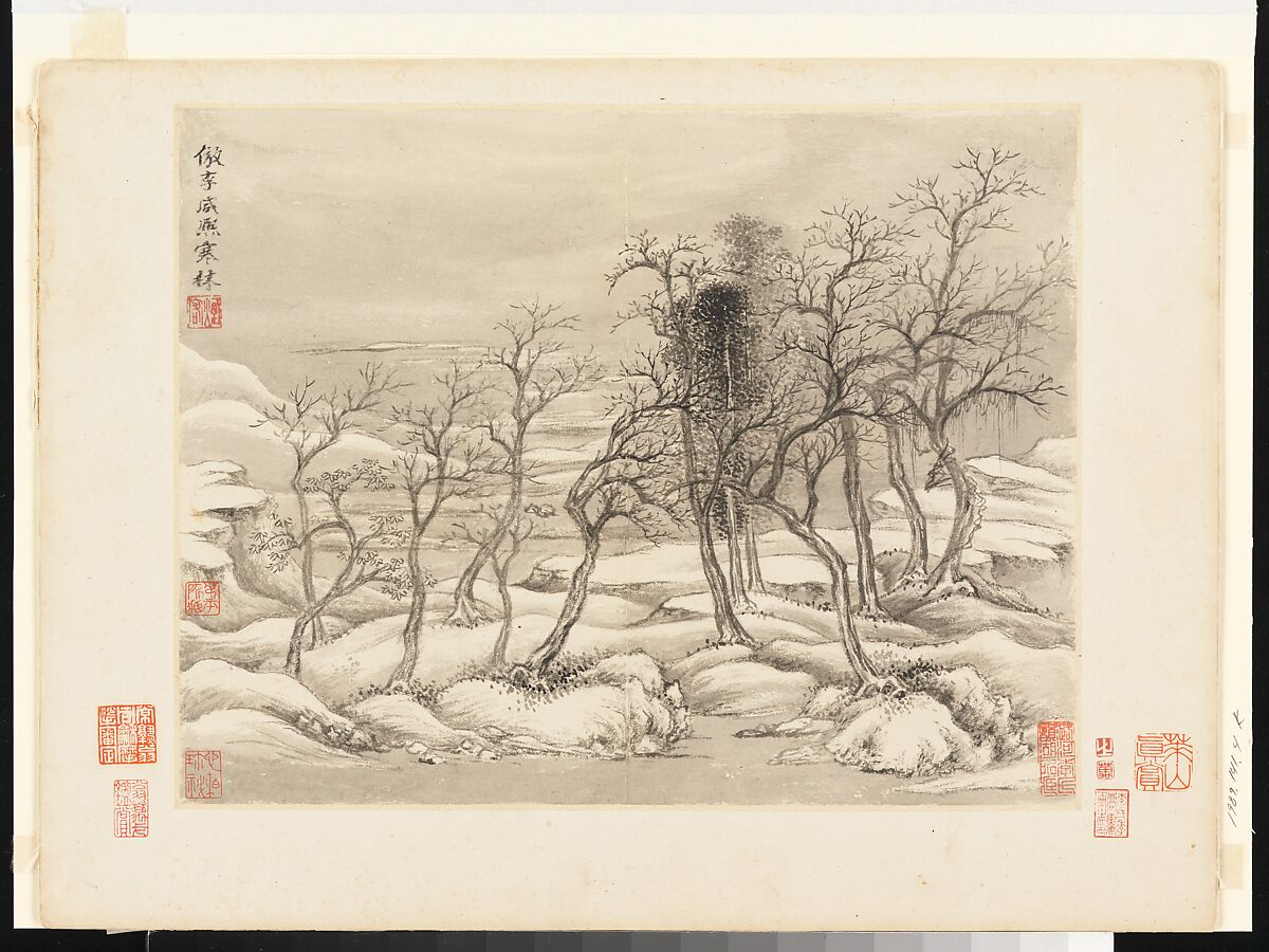 Landscapes after old masters, Wang Hui (Chinese, 1632–1717), Album of twelve leaves; ink and color on paper, China