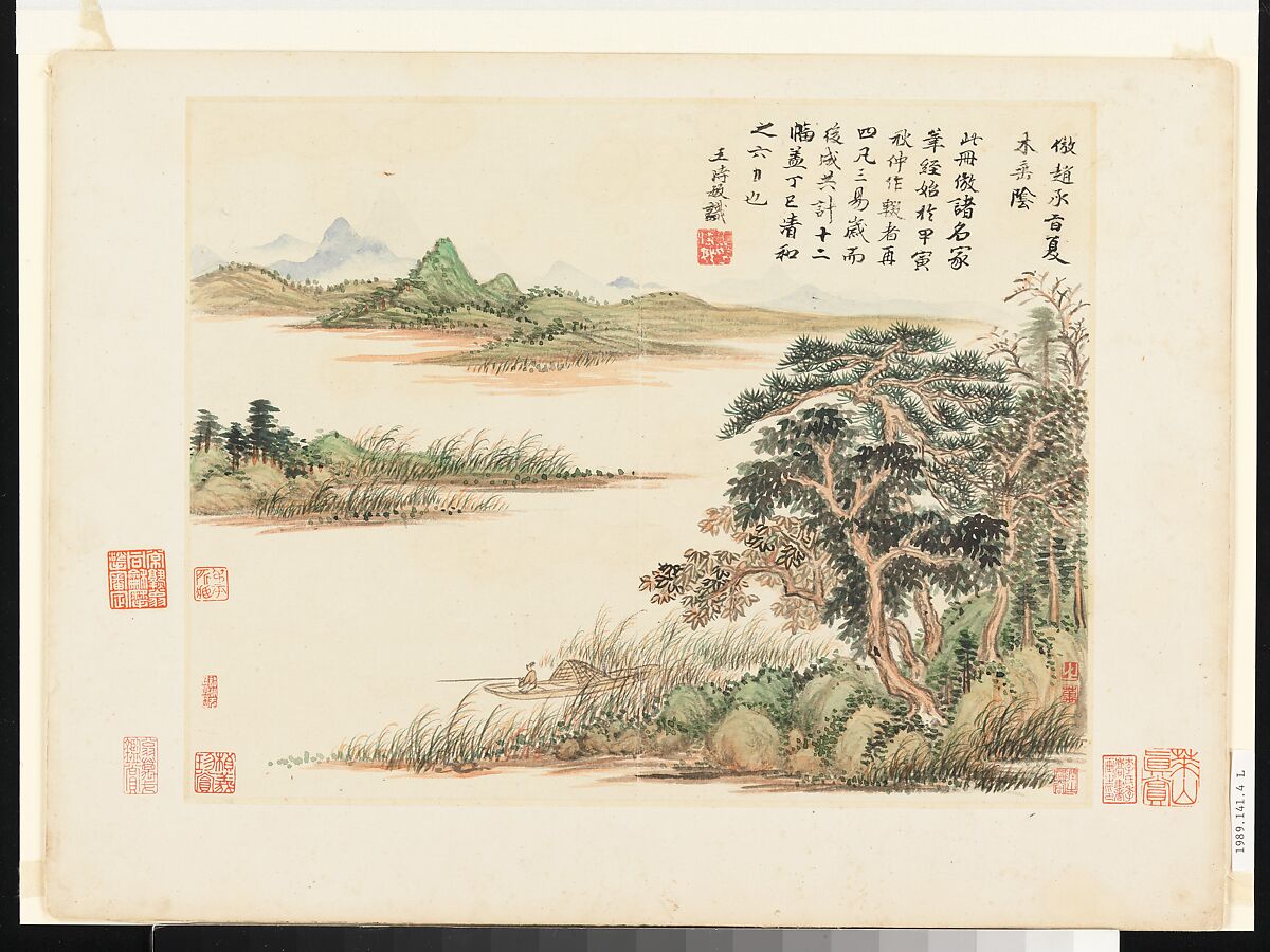 Landscapes after old masters, Wang Hui (Chinese, 1632–1717), Album of twelve leaves; ink and color on paper, China