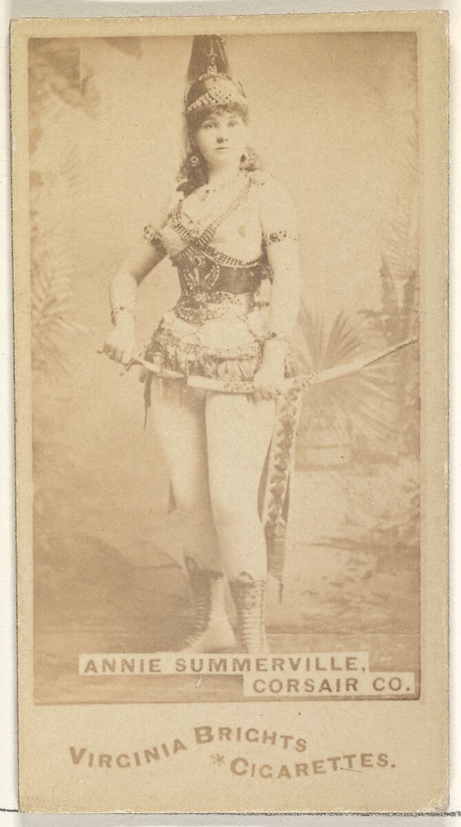 Annie Summerville, Corsair Co., from the Actors and Actresses series (N45, Type 1) for Virginia Brights Cigarettes, Issued by Allen &amp; Ginter (American, Richmond, Virginia), Albumen photograph 