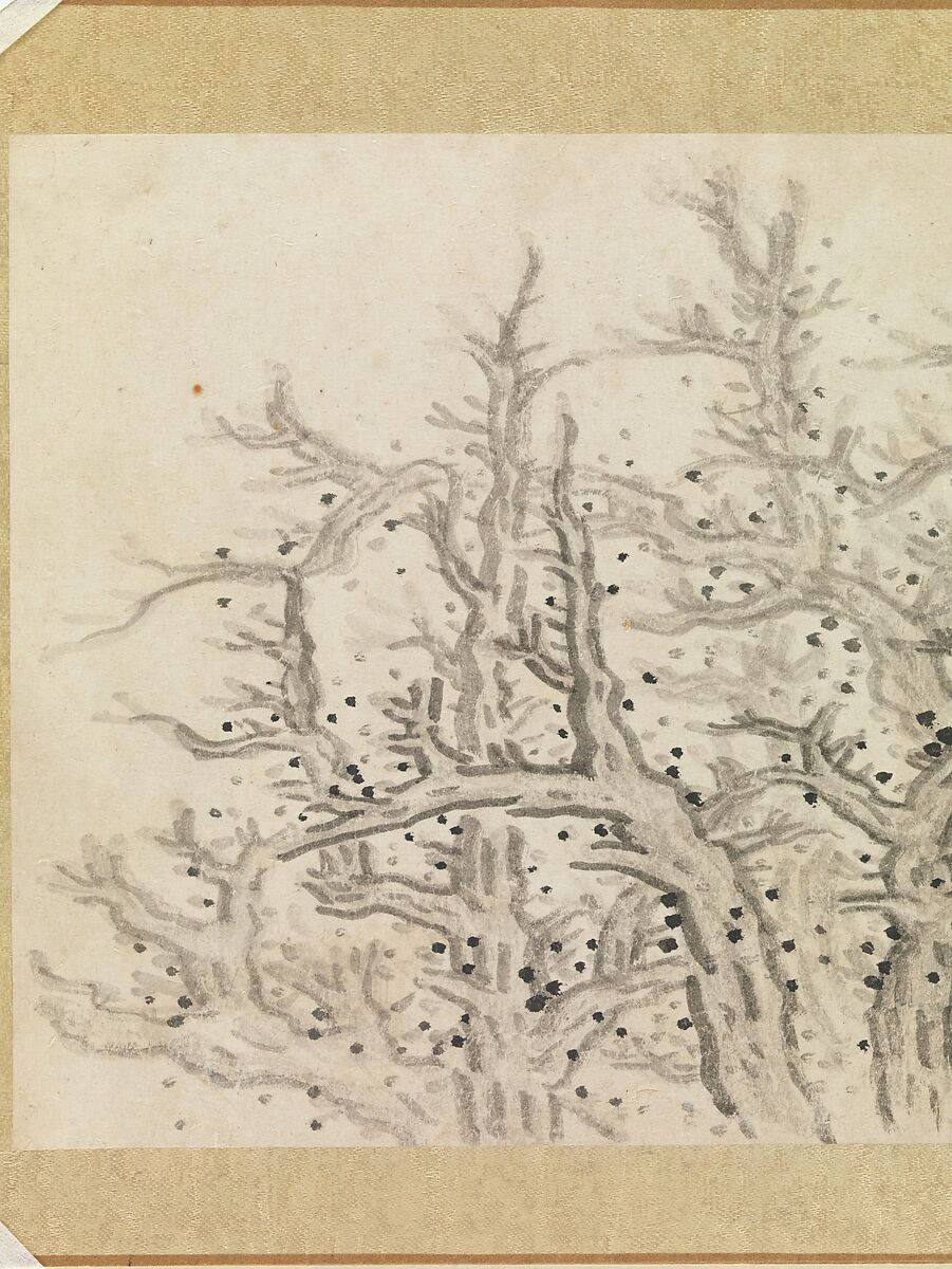 Landscapes and trees, Gong Xian (Chinese, 1619–1689), Album of twelve leaves; ink on paper, China