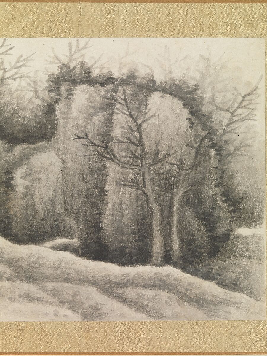 Landscapes and trees, Gong Xian (Chinese, 1619–1689), Album of twelve leaves; ink on paper, China