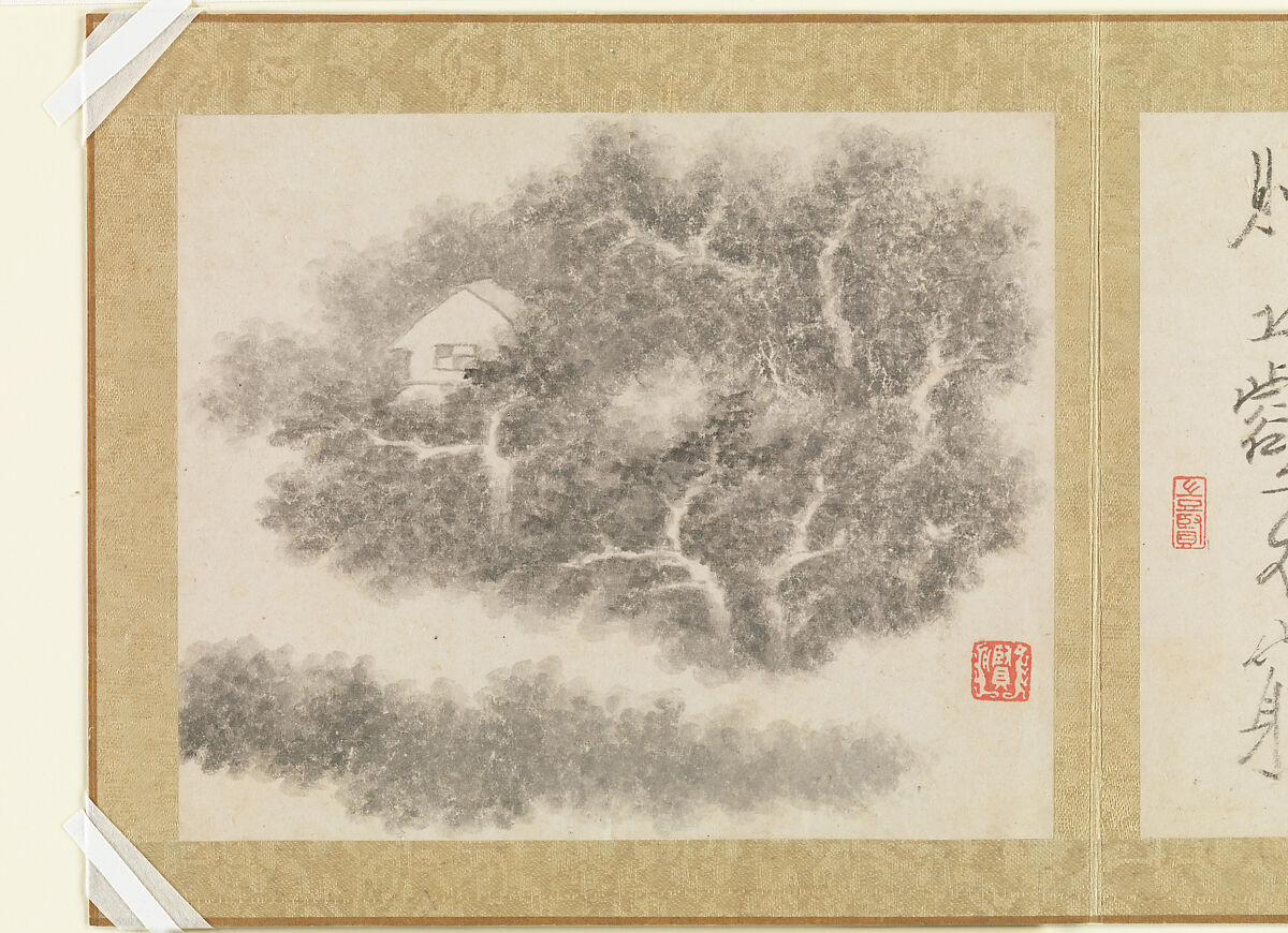 Landscapes and trees, Gong Xian (Chinese, 1619–1689), Album of twelve leaves; ink on paper, China
