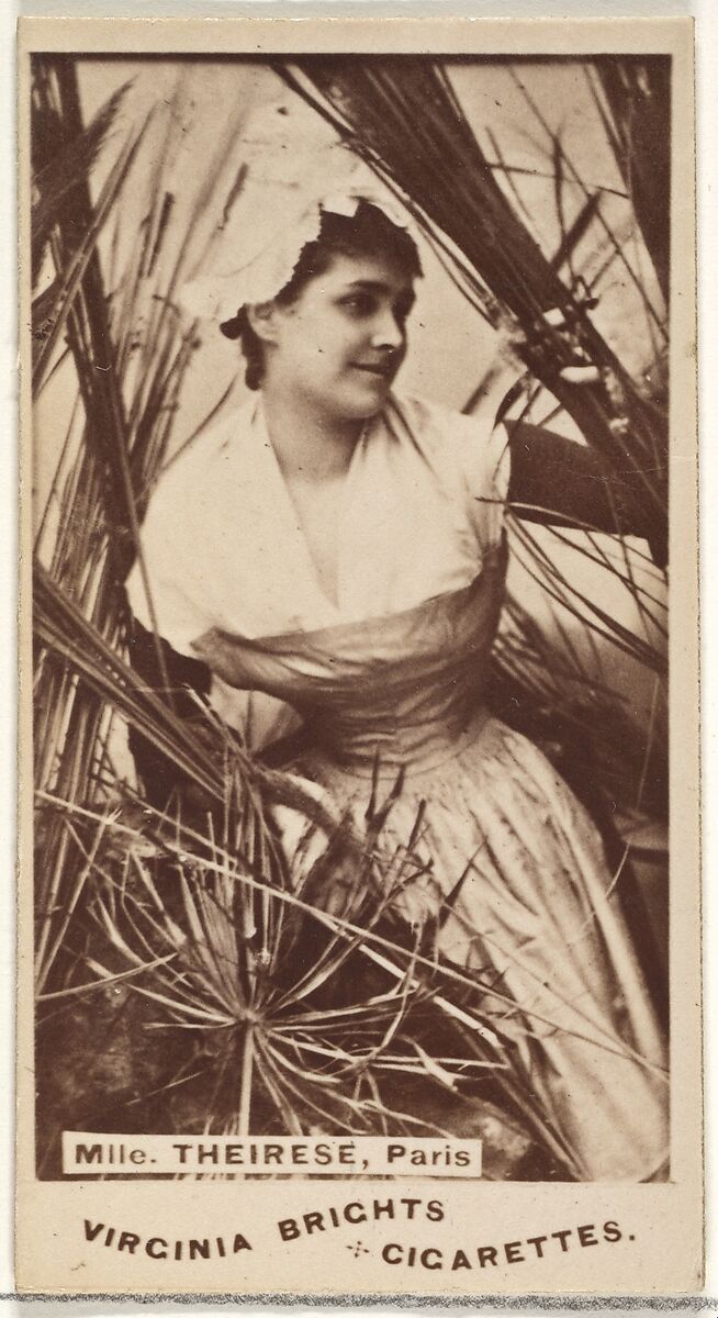 Mlle. Theirese, Paris, from the Actors and Actresses series (N45, Type 1) for Virginia Brights Cigarettes, Issued by Allen &amp; Ginter (American, Richmond, Virginia), Albumen photograph 