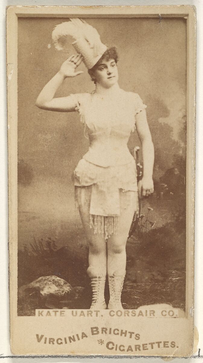 Kate Uart, Corsair Co., from the Actors and Actresses series (N45, Type 1) for Virginia Brights Cigarettes, Issued by Allen &amp; Ginter (American, Richmond, Virginia), Albumen photograph 