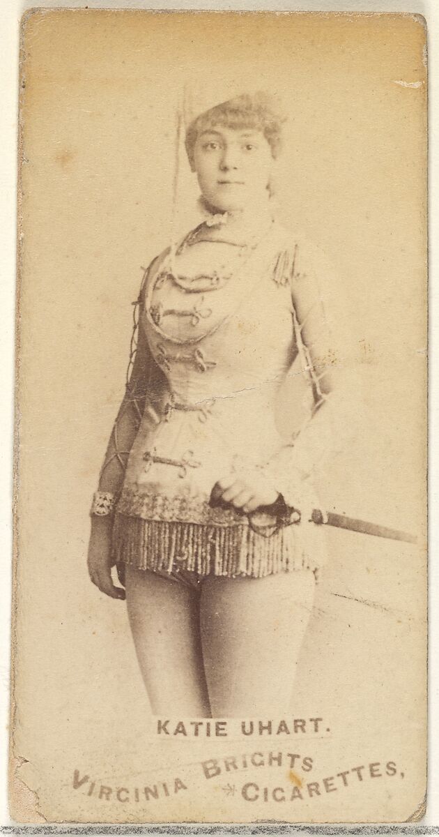 Katie Uhart, from the Actors and Actresses series (N45, Type 1) for Virginia Brights Cigarettes, Issued by Allen &amp; Ginter (American, Richmond, Virginia), Albumen photograph 
