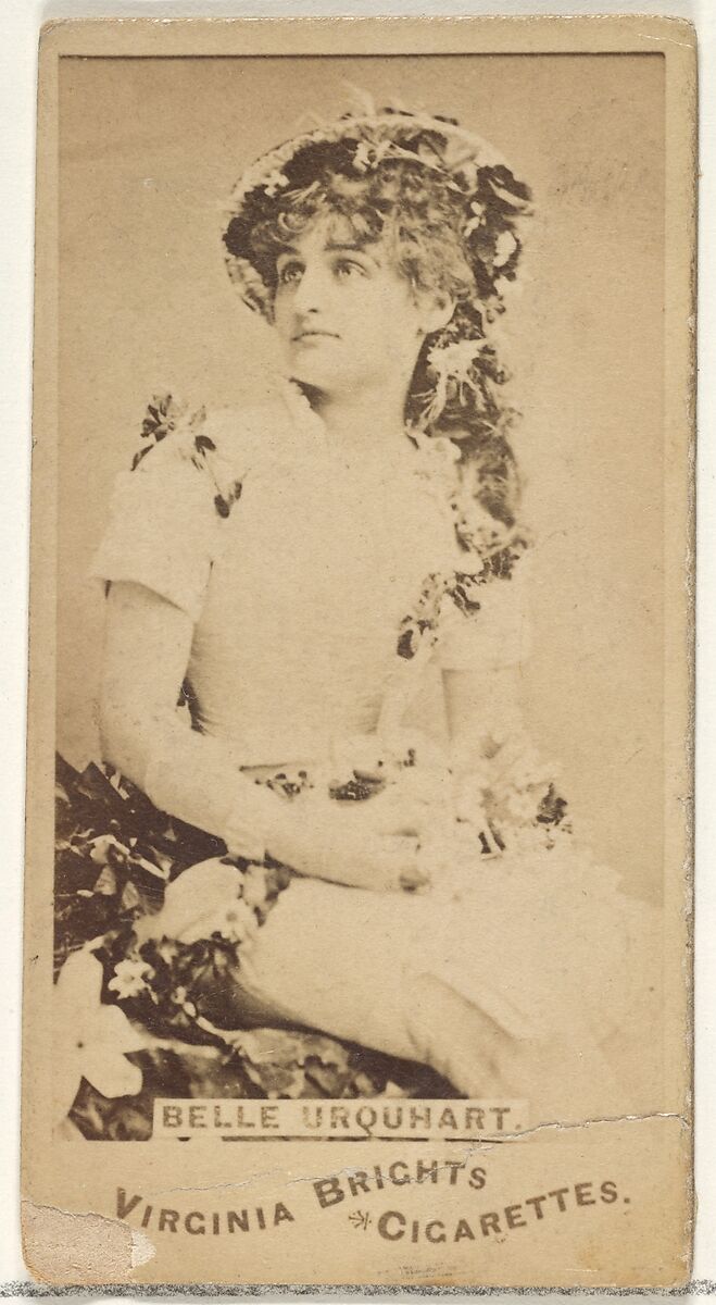 Belle Urquhart, from the Actors and Actresses series (N45, Type 1) for Virginia Brights Cigarettes, Issued by Allen &amp; Ginter (American, Richmond, Virginia), Albumen photograph 